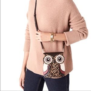 Kate Spade Blinx Leopard 3D Owl Crossbody Purse
